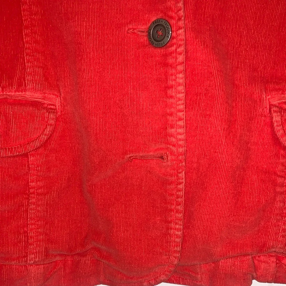Fresh Produce Orange/Coral Corduroy Blazer Jacket